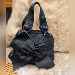 Black leather purse